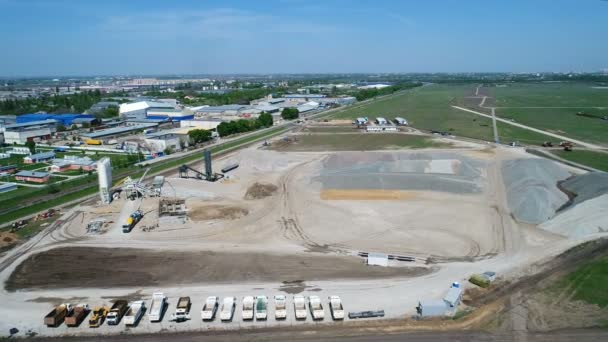 Construction Piste Coulée Béton Construction Aéroport — Video