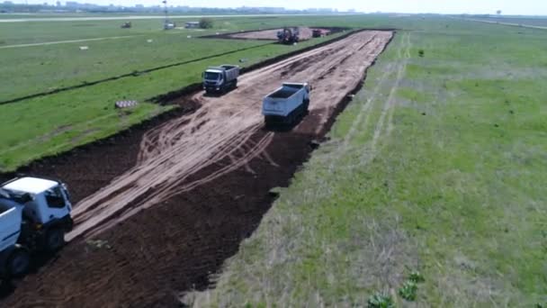 跑道建设 混凝土浇筑 机场施工 — 图库视频影像