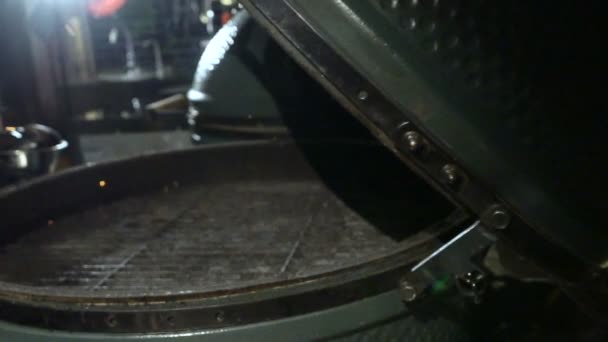 Izgarada Midye Pişirme Kavurma Midye Kömürler Üzerinde Midye — Stok video