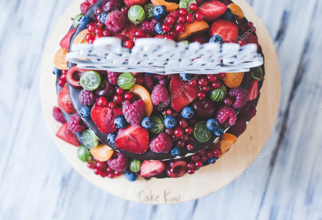 Sweet berry cake for a holiday