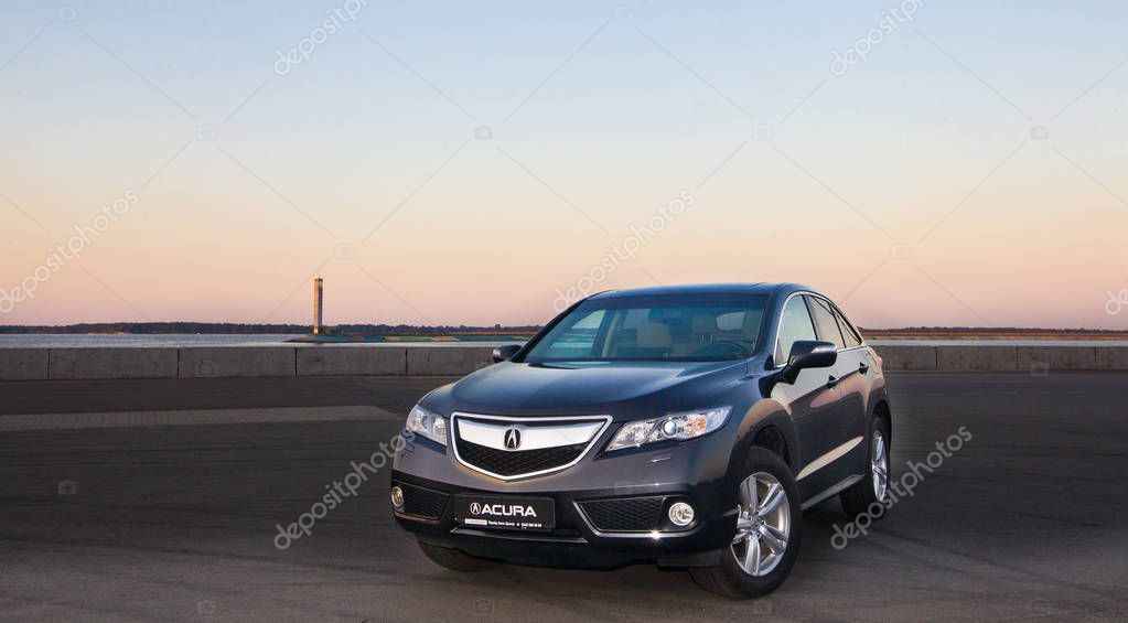 Acura car at sunset, Kyiv, Ukraine