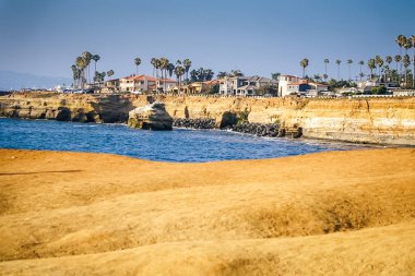 La Jolla, San Diego Kaliforniya Çevre günbatımı kayalıklarla doğal Park