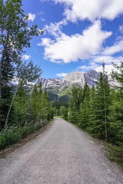 Mountain ridge along the Three Sisters PathwayTrail in Canmore, Alberta, Canada. — Stock Photo, Image