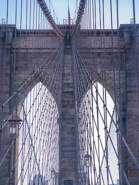 The Famous Brooklyn Bridge in New York City, New York USA.