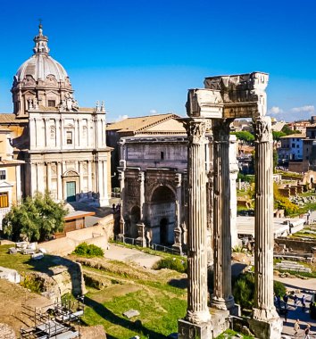 Antik Roma kalıntıları Roma İtalya Musei Capitolini Palatino ve görünümü