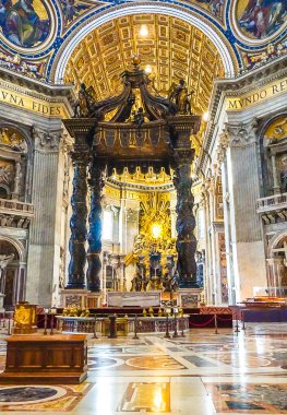 Vatikan Şehri, İtalya: 11 Ekim 2017: St Peter's Basilica Katedrali, Roma iç