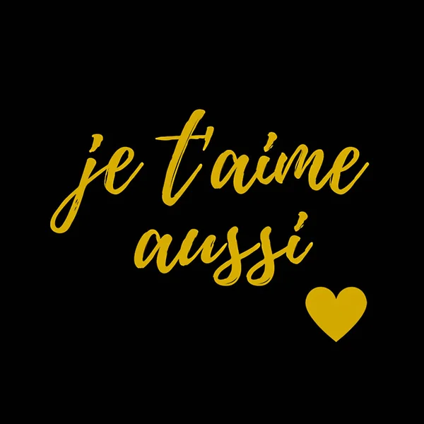 Love quote:  Je t\'aime aussi in French