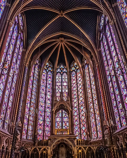 Paris, França - 3 de agosto de 2019: Vista interior do Sainte-Chap — Fotografia de Stock
