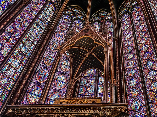 Paris, France - 3 août 2019 : Vue intérieure du Sainte-Chap — Photo
