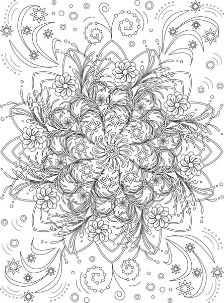 Flowerdoodles_antistress_7 квітка — стоковий вектор