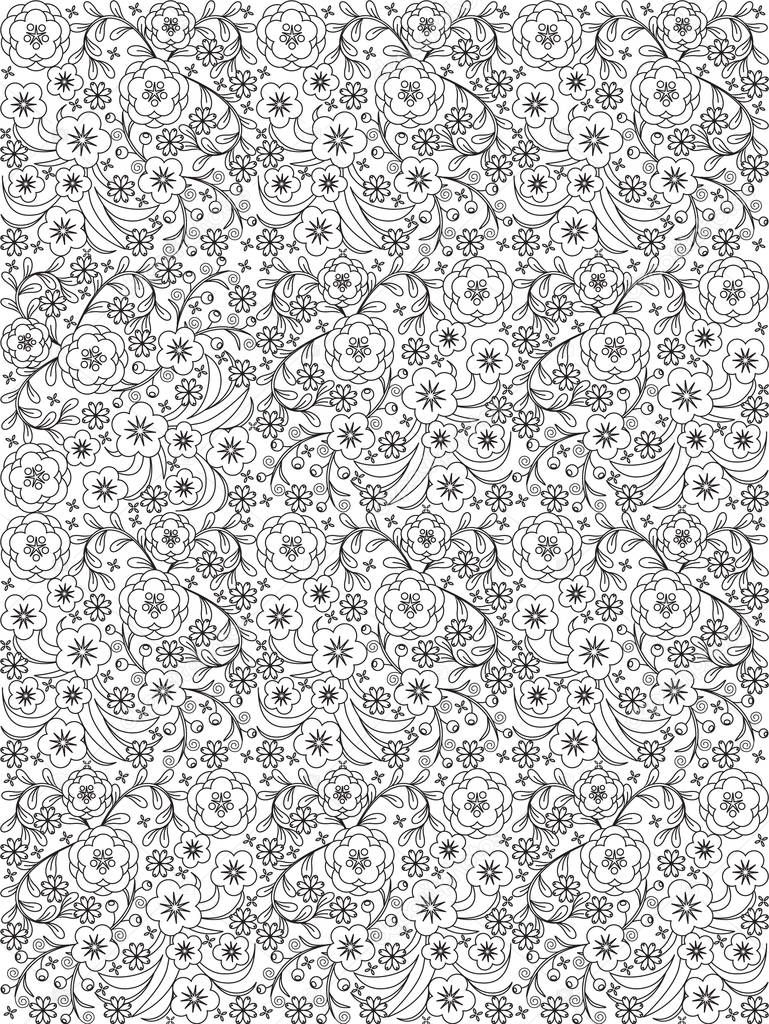 flower doodles seamless pattern_3