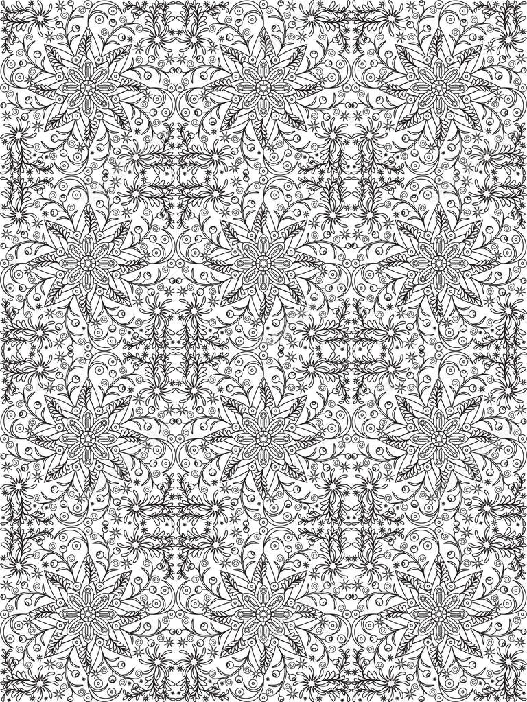 flower doodles seamless pattern_4