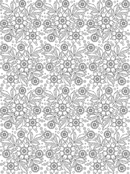 Blume Doodles nahtlose Muster _ 5 — Stockvektor