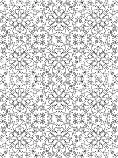 Flower doodles seamless pattern_7 — Stock Vector