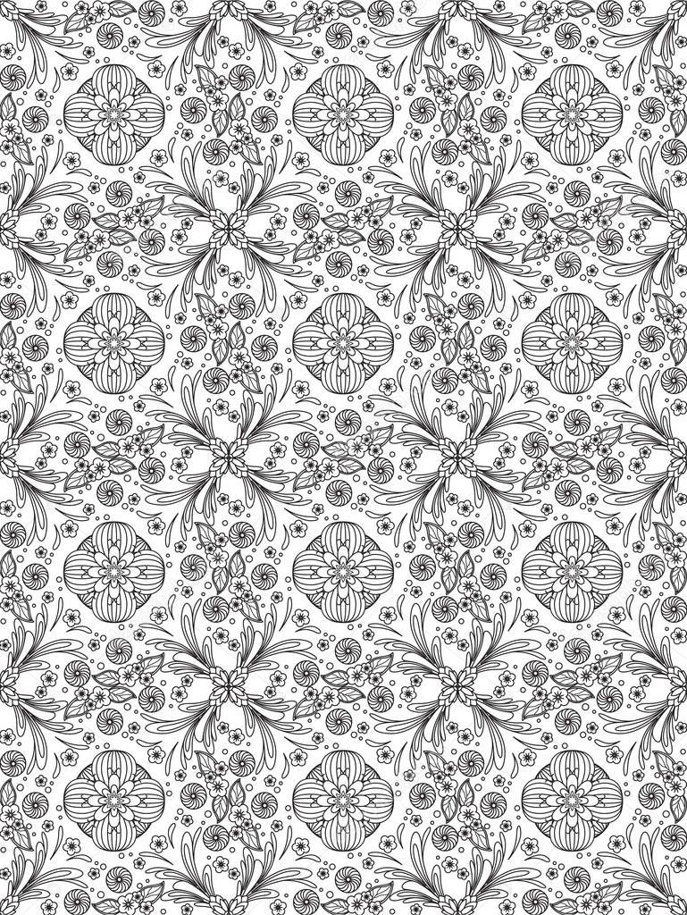 flower doodles seamless pattern_10