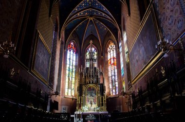 Krakow, Polonya - 18 Mayıs 2018: İç Kilisesi, St Francis Assisi Krakow