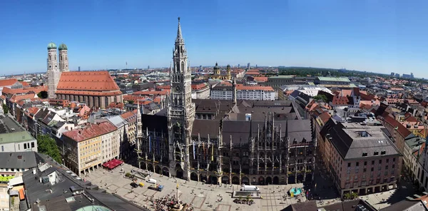 Munich Germany June 2019 Panorama View City Marienplatz Town Hall — Stock Photo, Image