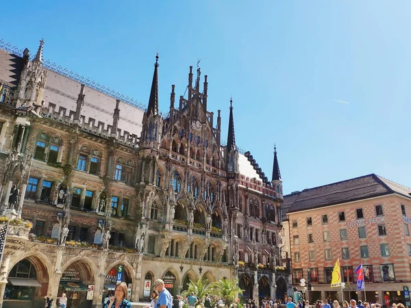 Munique Alemanha Junho 2019 Nova Câmara Municipal Praça Marienplatz Munique — Fotografia de Stock