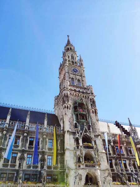 Νέο Δημαρχείο Στην Πλατεία Πλατεία Marienplatz Mary Στο Μόναχο Βαυαρία — Φωτογραφία Αρχείου