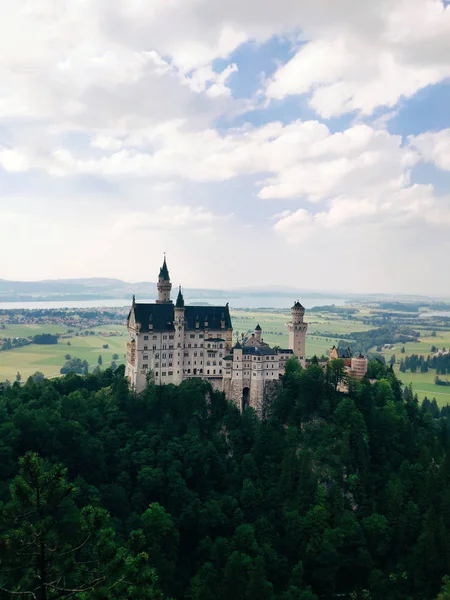 Fussen Duitsland Juni 2019 Beroemd Kasteel Neuschwanstein Gehuld Mist Beierse — Stockfoto