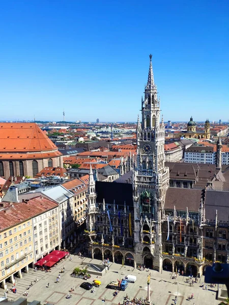 Munich Allemagne Juin 2019 Nouvelle Mairie Place Marienplatz Munich Bavière — Photo