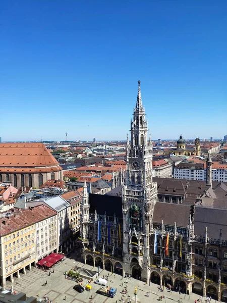 Munique Alemanha Junho 2019 Nova Câmara Municipal Praça Marienplatz Munique — Fotografia de Stock