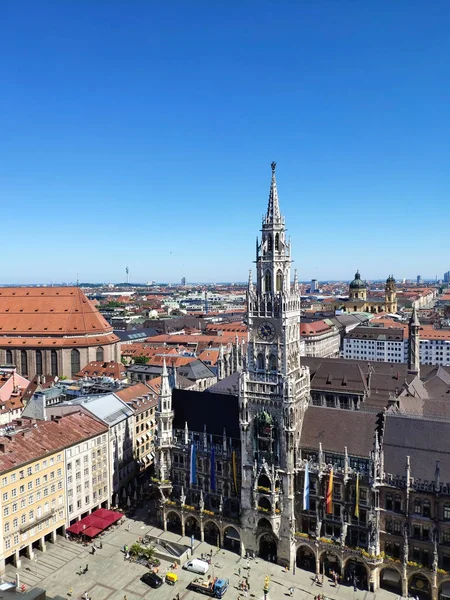 Nova Câmara Municipal Praça Marienplatz Munique Baviera Alemanha — Fotografia de Stock