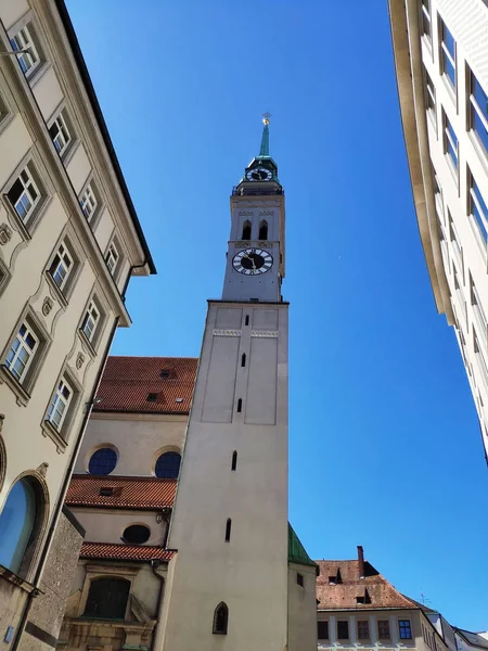 Torre Iglesia San Pedro Munich Baviera Alemania — Foto de Stock