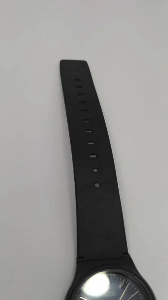 Reloj Pulsera Correa Plástico Negro — Foto de Stock