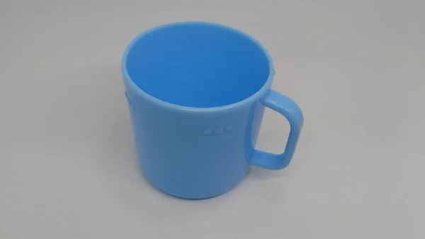 Child Blue Plastic Cup — стоковое фото