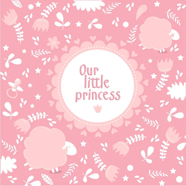 Cover Van Het Fotoalbum Voor Meisjes Onze Little Princess Poster — Stockvector