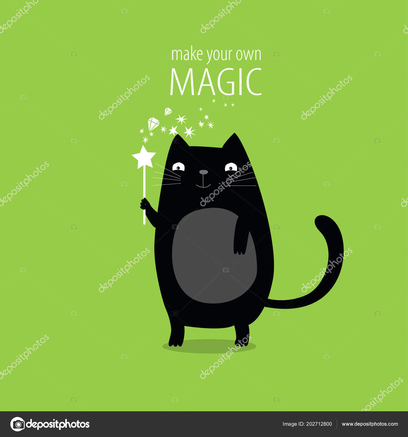 Magic Cat 1p Bild Bilder auf Leinwand Wandbild Poster 