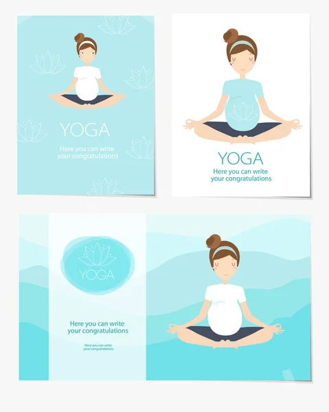 Cartaz Ioga Yoga Para Mulheres Grávidas Mulher Grávida Mulher Grávida —  Vetores de Stock
