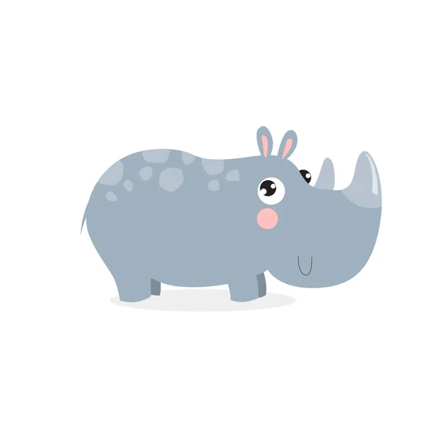 Afdrukken Vector Cartoon Neushoorn Kleine Neushoorn — Stockvector