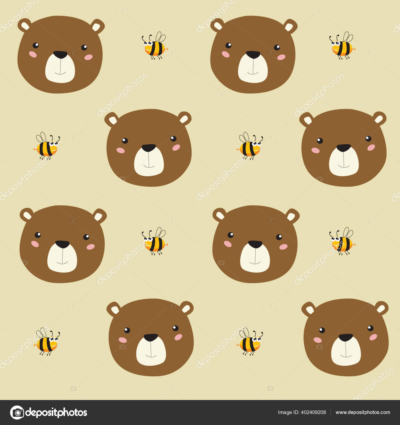 Feliz Bebê Marrom Urso Desenho Animado Sentado Royalty Free SVG