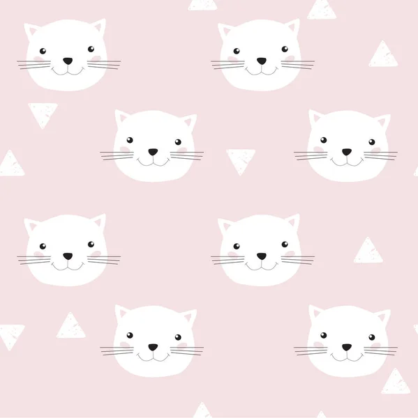 Impresión Fondo Vectorial Con Gatos Dibujos Animados Gato Hocico Patrón — Archivo Imágenes Vectoriales