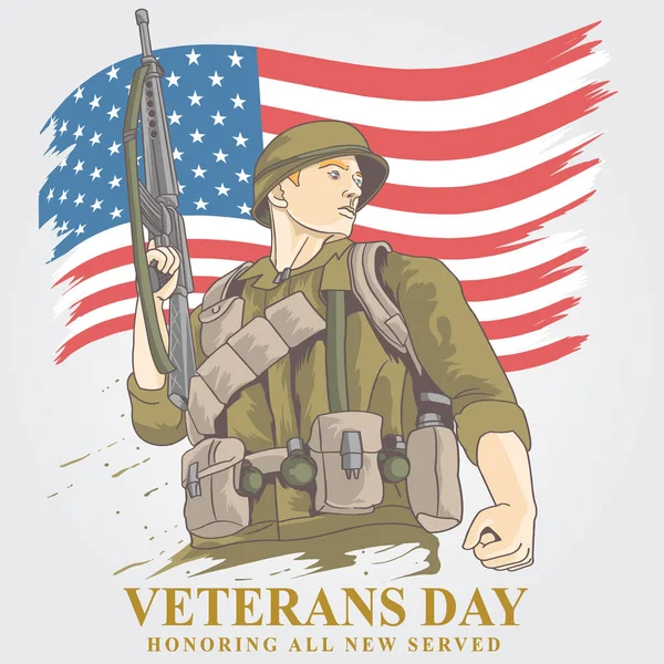 Cartel Del Día Los Veteranos Ilustración Vectorial — Archivo Imágenes Vectoriales