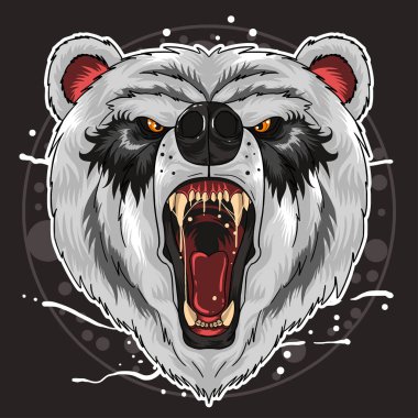 Korkunç panda kafası, vektör illüstrasyon