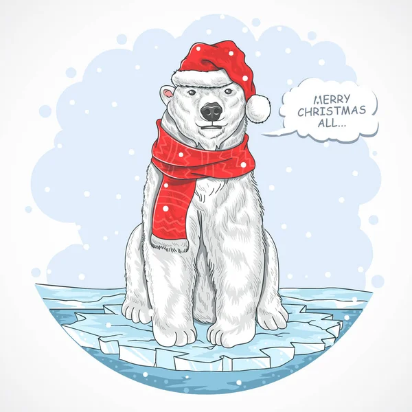 Bordo Polar Chapéu Santa Ilustração Vetorial — Vetor de Stock