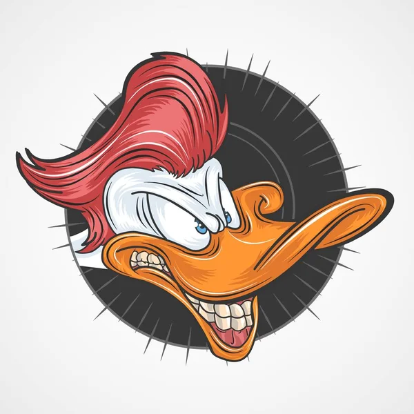 Pato Con Pelo Rojo Ilustración Vectorial — Vector de stock