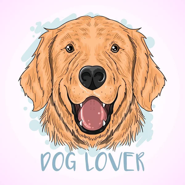 Cane Carino Golden Retriever Illustrazione Vettoriale — Vettoriale Stock