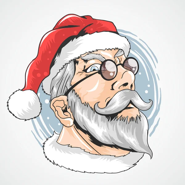 Santa Claus Avec Des Lunettes Est Noël Illustration Vectorielle — Image vectorielle