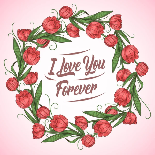 Valentine Day Greeting Card Vector Illustration — Stock Vector
