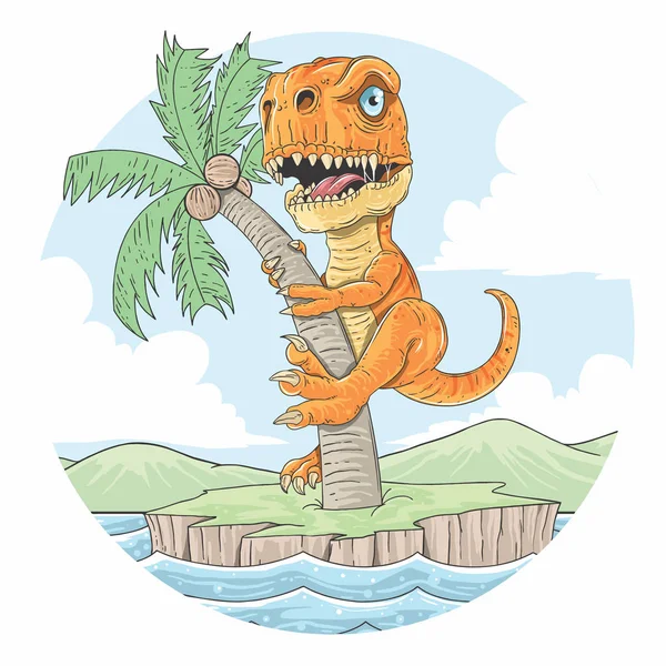 Dinosaurus Rex Artwork Vector Illustratie — Stockvector