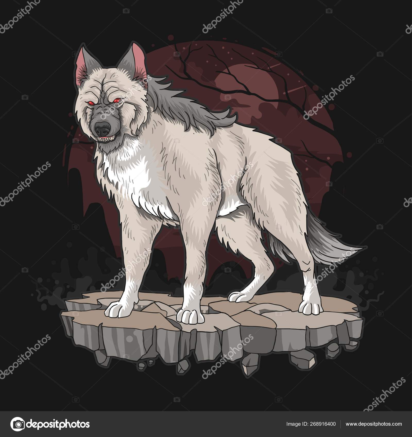 Angry Wolf Dark Background Vector Illustration Stock Vector Image By C Igede Pramayasanew Gmail Com 268916400