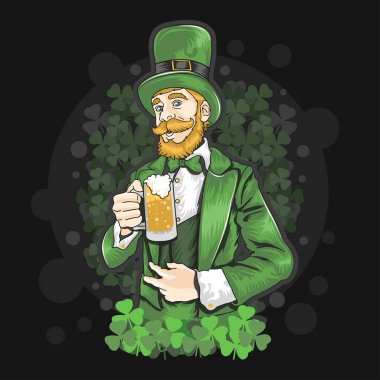 St. Patricks günü bira partisi afişi. Vektör çizimi