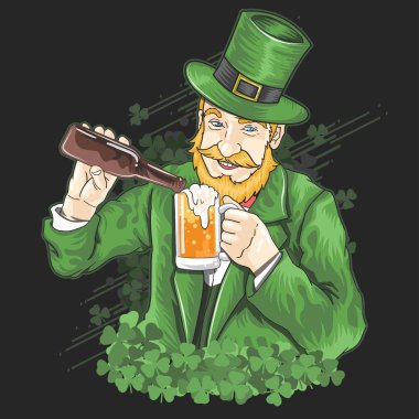 St. Patricks günü bira partisi afişi. Vektör çizimi