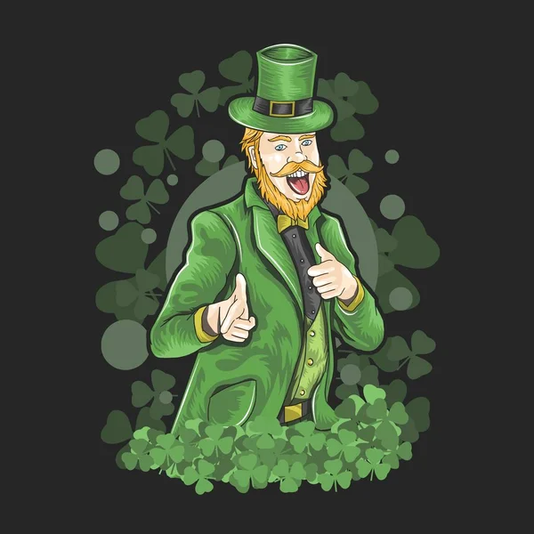 Patricks Day Rolig Affisch Vektor Illustration — Stock vektor