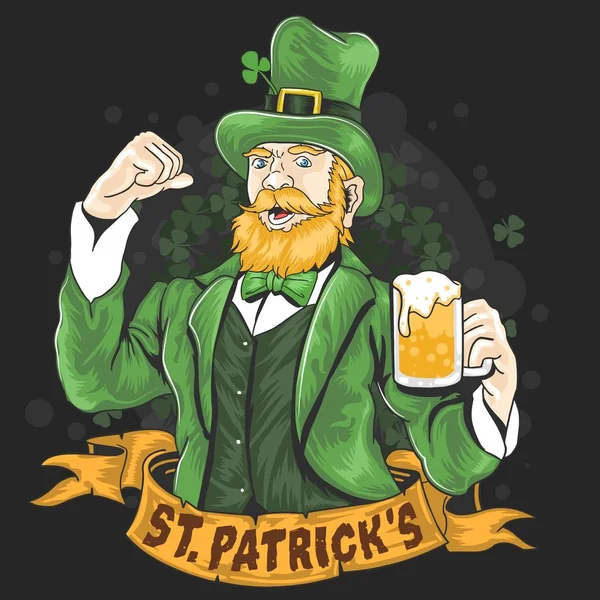 Patricks Day Affisch Vektor Illustration — Stock vektor