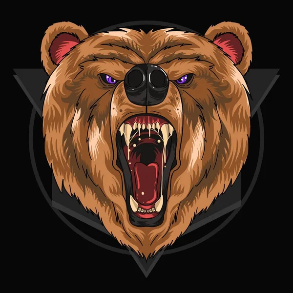 Zlostný Medvěd Grizzly Vektorová Ilustrace — Stockový vektor